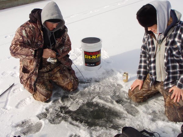 Ice fishing demo in United Kigdom